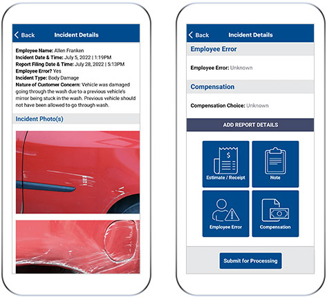 Internal screens are used to collect additional information.