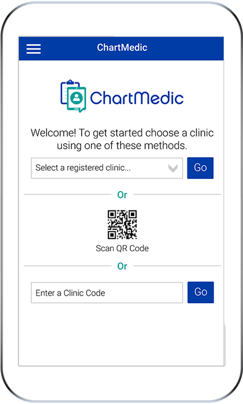 Front desk staff setup each patient interview based on data collection requirements.